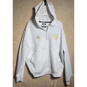 Adidas Vegas Golden Knights NHL Hoodie Men L White 1/4 Zip Hockey Aeroready 644